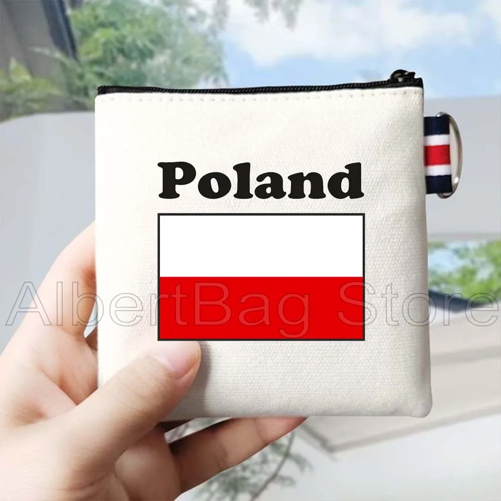 الحب Warsaw بولندا العلم البولندية خريطة تذكارية الهدايا قماش محفظة نسائية للعملات المعدنية حقيبة صغيرة مربعة المحفظة مفتاح تخزين حافظة للبطاقات سستة الحقيبة #4