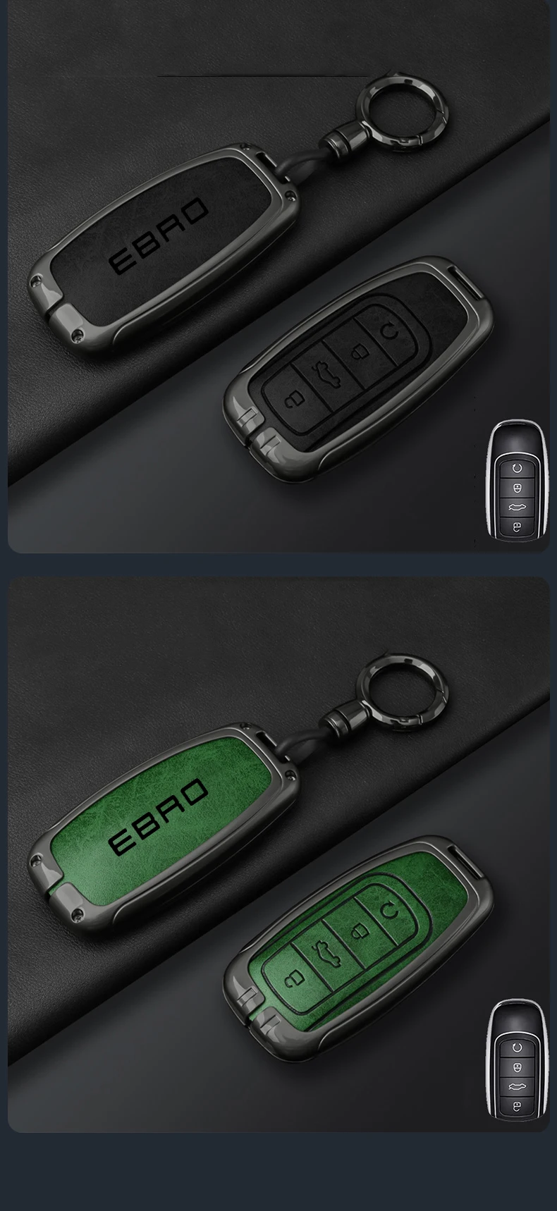 Hochwertiges Leder-Autoschlüssel-Etui für Chery EBRO S400 S700 S800 - Luxuriöser Schlüsselanhänger mit Schutzfunktion – Detail 9
