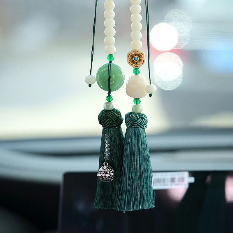 Chinese Traditional Culture Buddha Bodhi Car Pendant High-End Ping An Car Jewelry Car Lotus Rearview Mirror Pendant Party Gifts