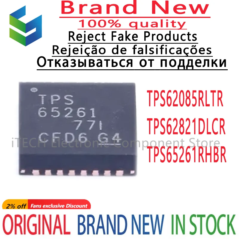 2-5Pcs 100% New TPS65261RHBR TPS65261 VFQFN-32 TPS62821DLCR A1 VSON-8 TPS62085RLTR PD5Q VSON-7 Brand New Original Chips Ic