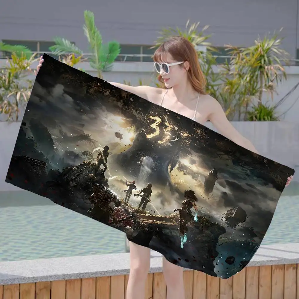 Game C-Clair O-Obscur E-Expedition 33 Microfiber Blanket Quick Drying Beach Oversized Printing Super Absorbent Pool Blanket