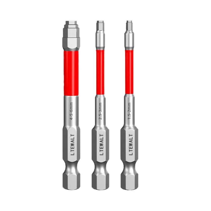 

3Pcs Multi‑Size Magnetic Screwdriver Bits 1.5‑6mm Adjustable Hex Shank Impact Driver Bit Kit Heavy Duty Power Tool Acces