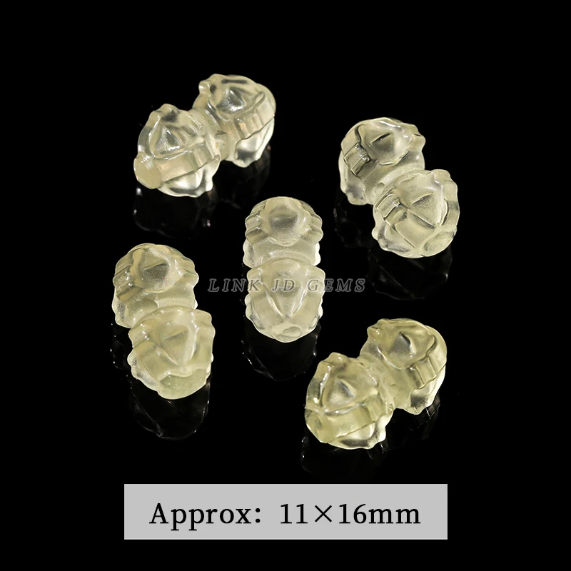Natural Lemon Quartz Citrine Carved Loose Spacer Beads