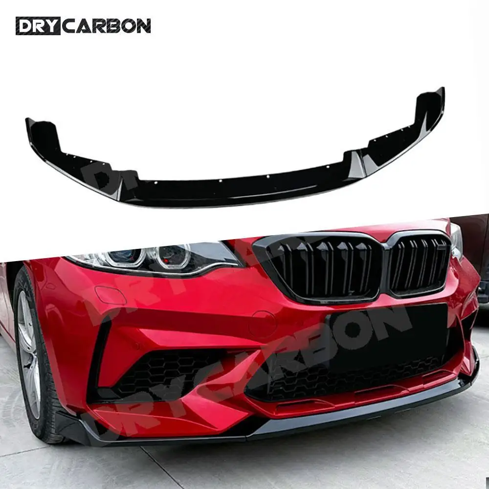 

Car CS Style Front Bumper Spoiler Lip Bodykit Splitters Accessories for BMW 2 Series F87 M2 2016 2017 2018 2019 2020 2021