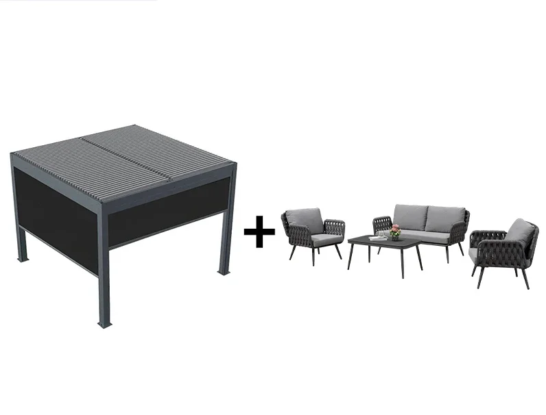 

Длина 4 метра и ширина 4 метра Интеллектуальный пульт дистанционного управления Manul Материал из алюминиевого сплава Пергола Павильон