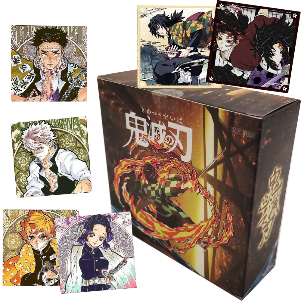 

Demon Slayer Collection Cards Fans' Favorite Hot Blooded Battle Anime Peripheral Exquisite AR Square Cards Kids Surprise Gifts