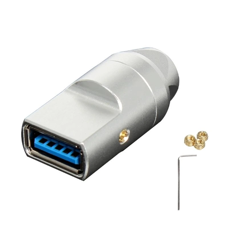 Aluminum Alloy USB3.0 Type A Female Receptacle Connector Solder Type USB Socket