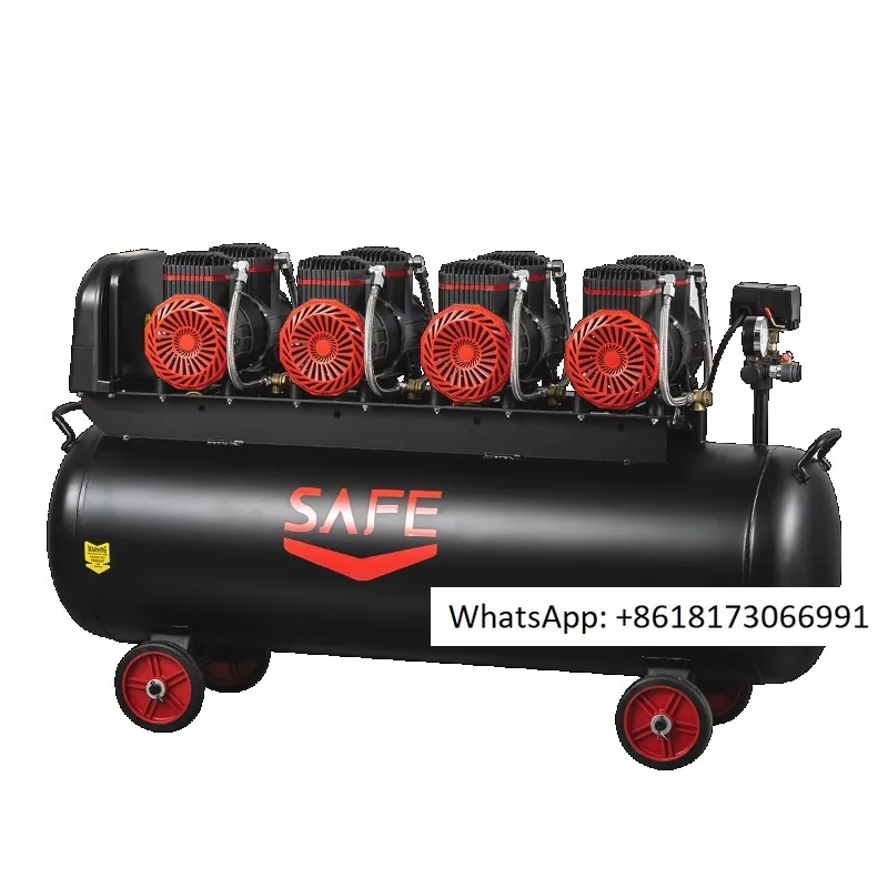 220V 1horsepower  6 bar 8 bar space saving portable silent dentistry oil-free piston air compressor with tank