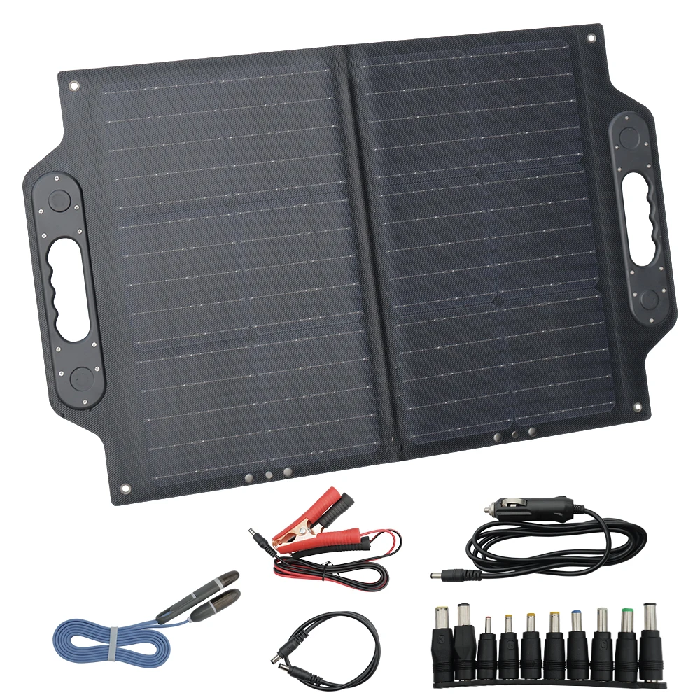 WUZECK 19.8V 50 Watt Portable Solar Panel Briefcase | Best 12V ETFE Panel for Solar Generators and Portable Power Stations