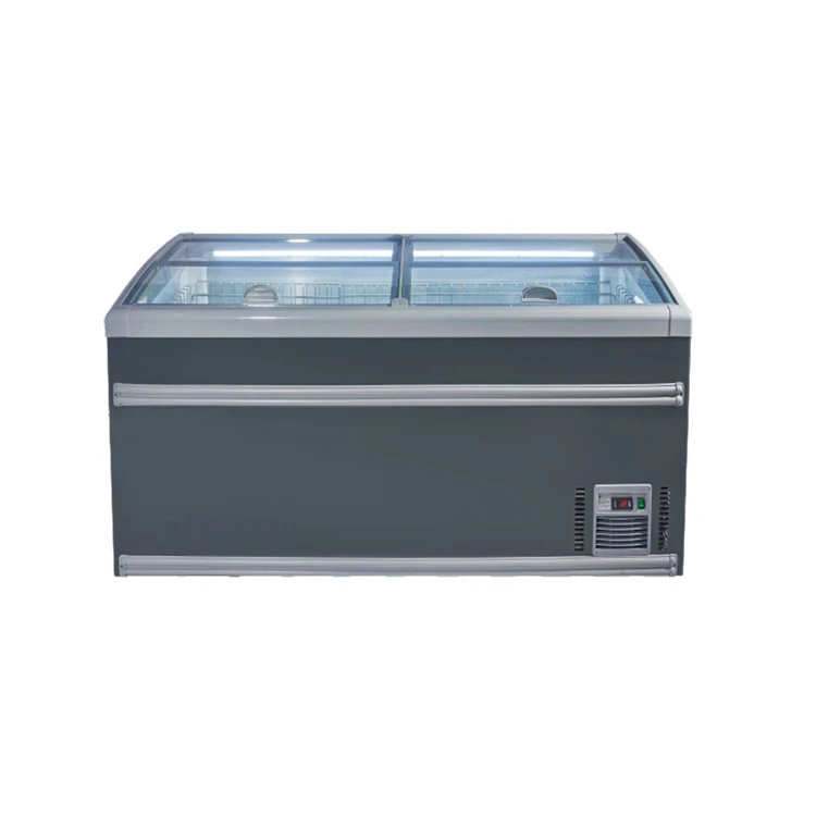 Large Capacity Auto Defrost Digital Temperature Controller Combination Island Display Freezers Supermarket Refrigeration