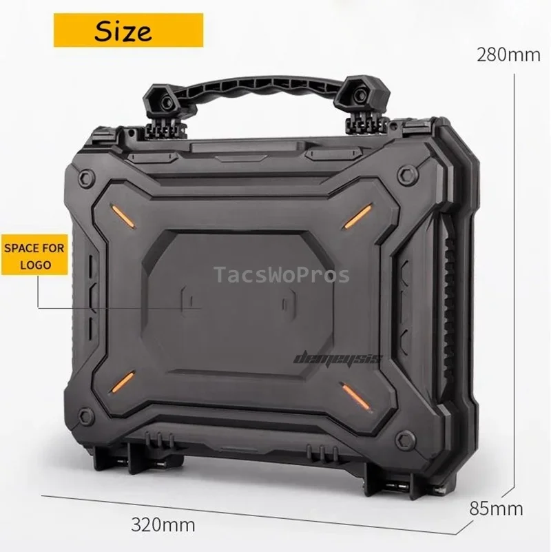 Tactical Gun Safety Carry Case Waterproof Shooting Tools Suitcase Military Pistol Safety Storage Hard Shell Box with Foam Padded