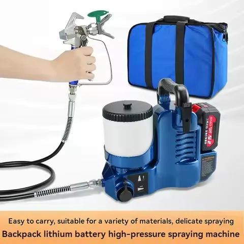 Mini 550W Automatic Paint Airless Spray Gun 21V Battery-Powered Brushless Motor High Pressure 2500PSI 1200ML Cup Capacity DIY