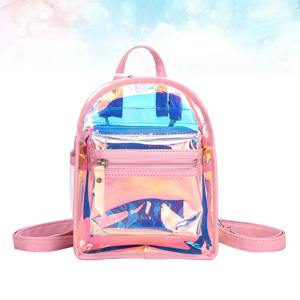 Dazzling Backpack Pink Personality Casual Travel Bag Lightweight Practical Storage Bag for Outdoors
