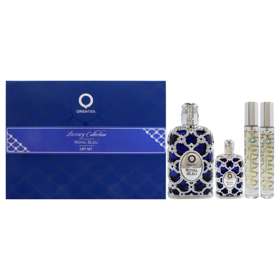 

Royal Bleu by Orientica for Unisex 4 Pc Gift Set 2.7oz EDP Spray 2 x 10ml EDP Spray 7.5ml EDP Splash