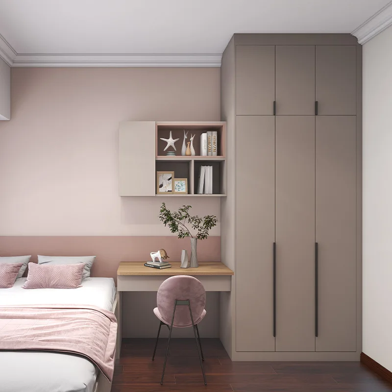 

Wardrobe Bedroom Cream Wind Princess Door to Top Wardrobe Wine Cabinet Entry Shoe Cabinet Customized Cloakroom