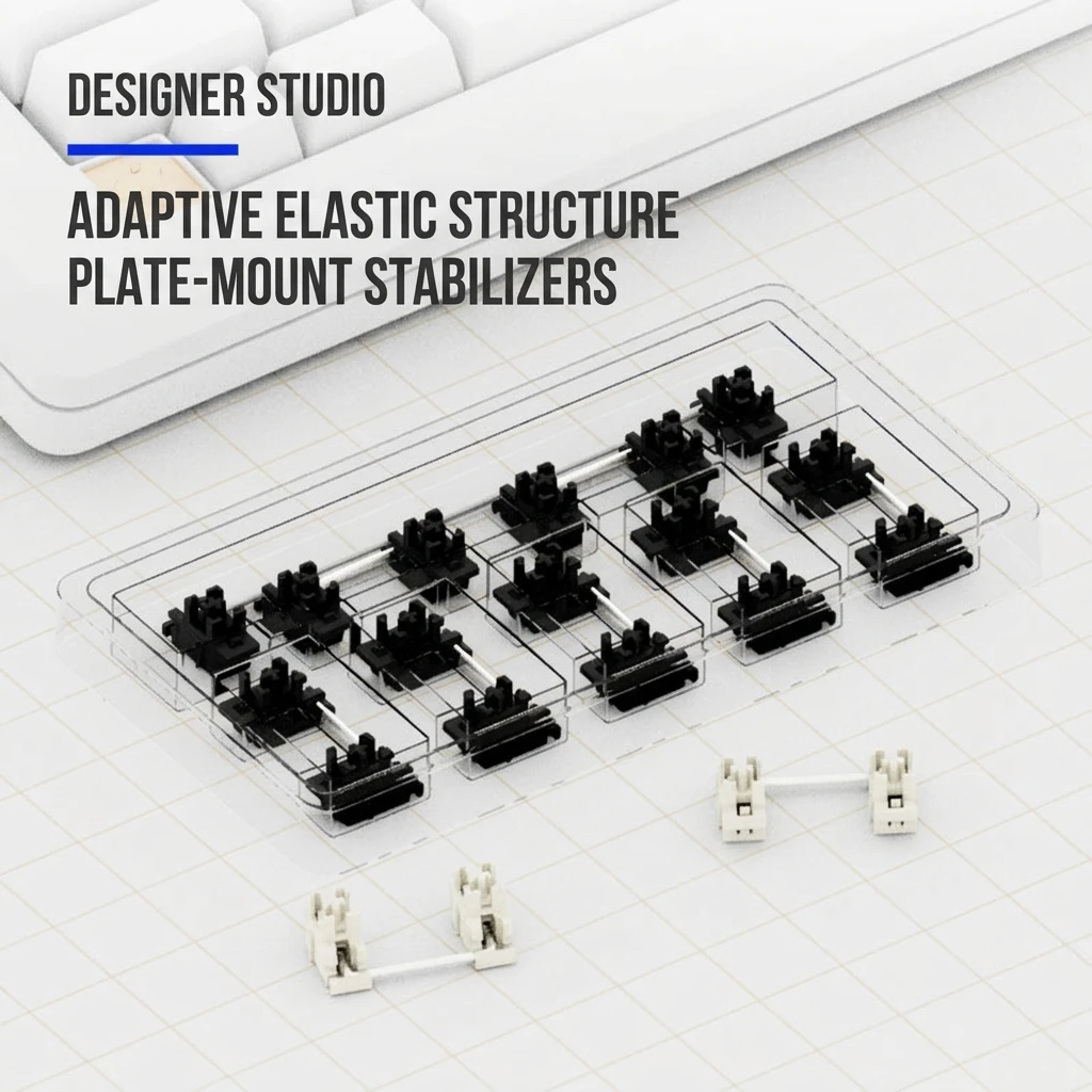 Designer Studio PCB Plate Mount Stabilizers 6.25U 7U Flexible Wire Custom Mechanical Keyboard DIY Satellite Axis