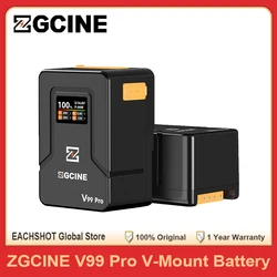 Zgcine ZG V99 Pro V-Mount Battery 6400mAh Power Bank PD3.0 100W Fast Charging for Camera Phone Tablet Laptop Video Light
