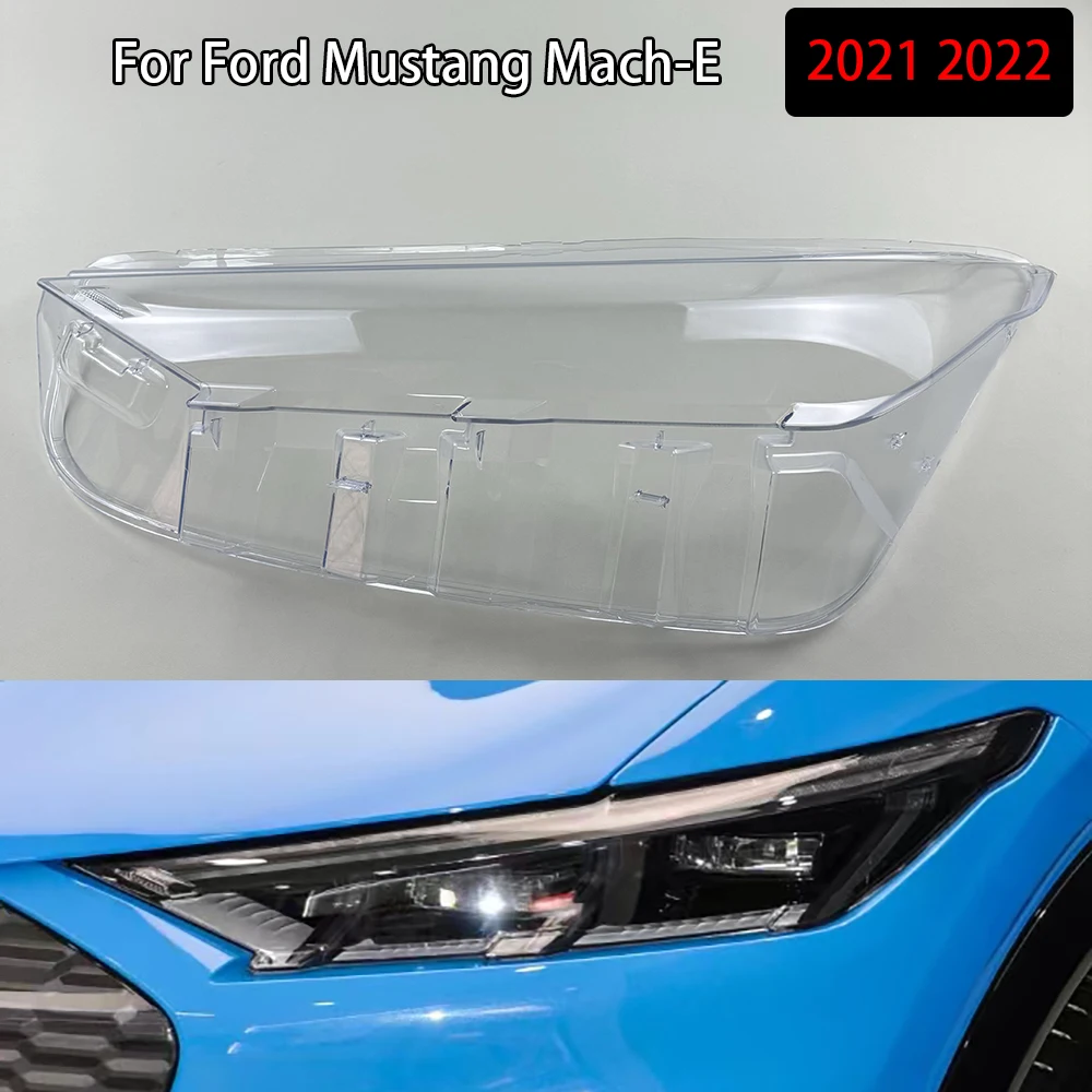 

For Ford Mustang Mach-E 2021 2022 Front Headlight Cover Lamp Headlamp Cover Shell Mask Lampshade Lens Glass Car Accessories