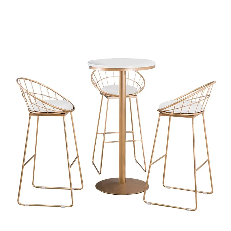

Bar Small round table bar Internet celebrity backrest high stool Nordic milk tea shop bar