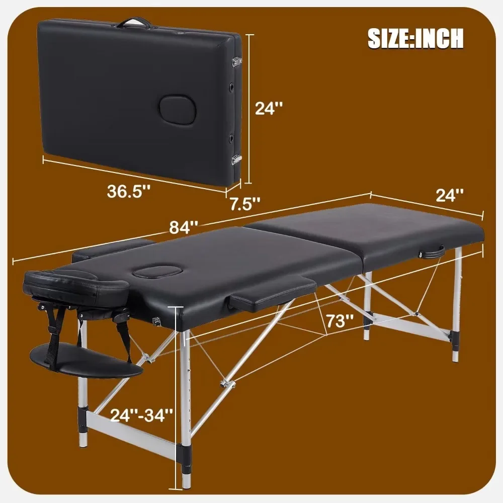 Portable Massage Table,Massage Bed with Neck Stretcher Adjustable Lash Bed Massage Bed Tattoo Table