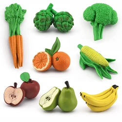 Realistic Mini Fruits and Vegetables Model Figures Christmas Party Decoration Early Educational Cognitive Toys For Kids