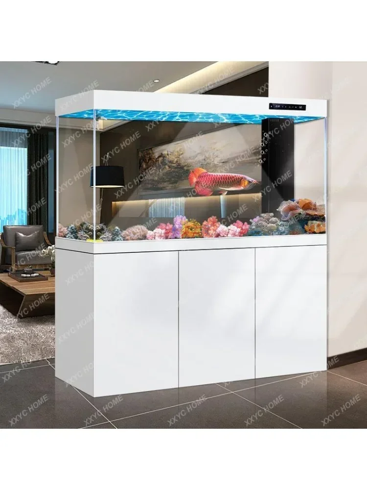 New Home Fish Tank Living Room Floor Large Super White Ecological Screen Bottom Filter Aquarium Change Water