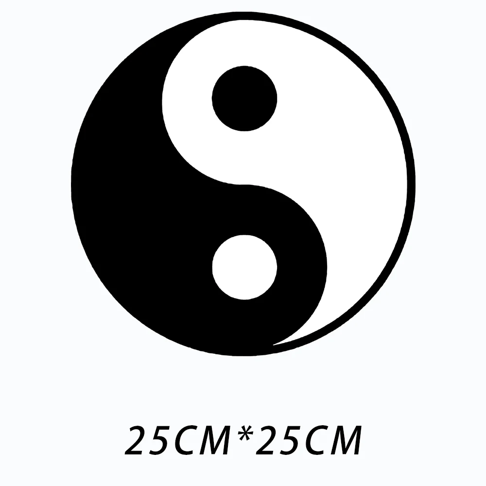 2Pcs/Lot Tai Chi Diagram Heat Thermal Transfer T Shirt Stickers Iron On Fusible Thermo-Adhesive Ironing Patches For Clothing