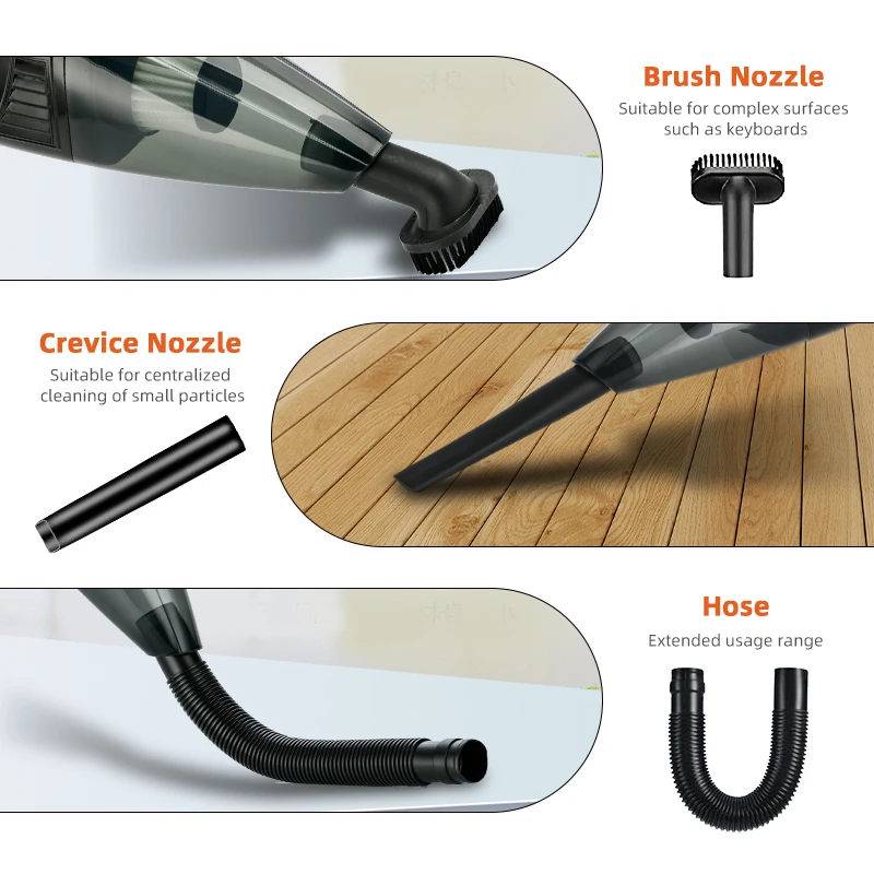 Auto Bagless Wet/Dry Handheld Vacuum Cleaner With HEPA Filter Battery Powered Lightweight & Portable For Car & Home Use