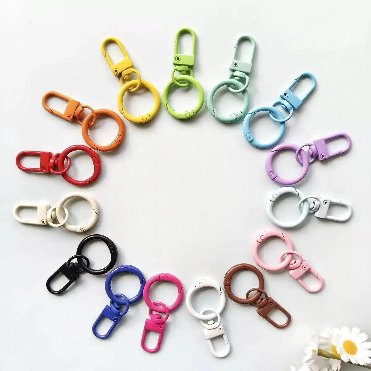 10/20/50pcs Random Color Keyring Lobster Clasp Hooks With Adjustable Buckle For Making Keychain DIY Bags Doll Hook Jewelry image 3