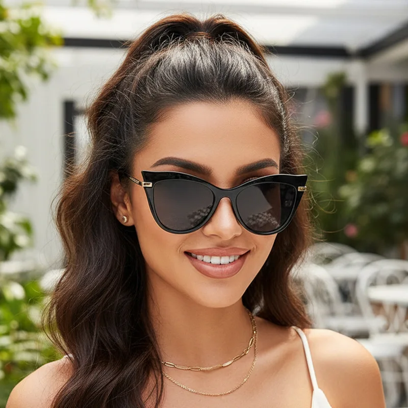 

Retro Cat Eye Sunglasses Women Leopard Print Anti Blue Light Glasses Black Glasses Men UV400 Outdoor Sunglasses Plano Lens