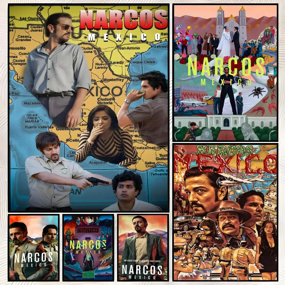 TV Crime Drama Narcos Mexico Poster Self-Stick HD PP paper Wall Art  Waterproof Decor for Bedroom, Living Room，Gift