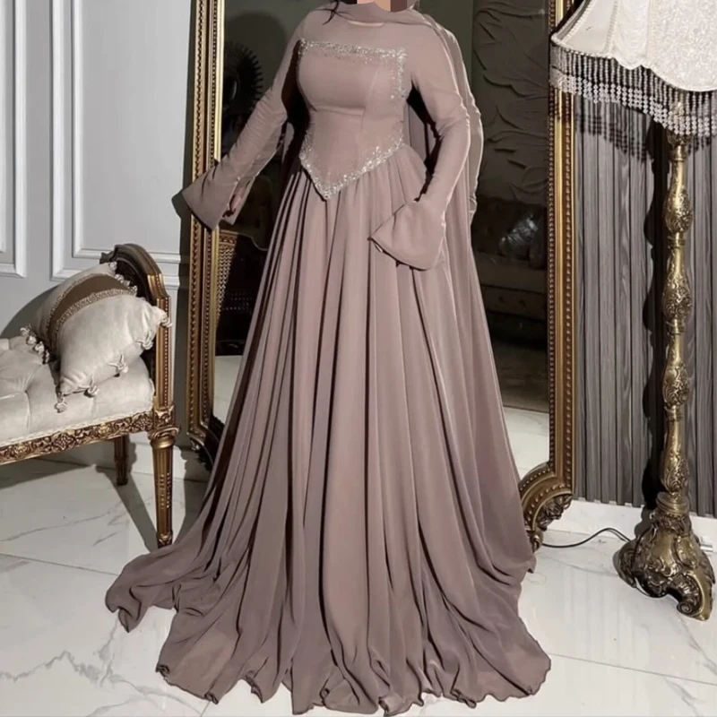 

Новое весенне-летнее вечернее платье макси с оборками, элегантное, однотонное, с завышенной талией, модное, в пол, для женщин