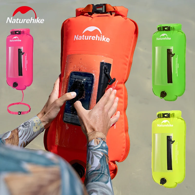 Naturehike 18L/25L Inflatable Waterproof Bag PVC Touchscreen Buoyancy Waterproof Phone Case With Outdoor Swimming Water Sports