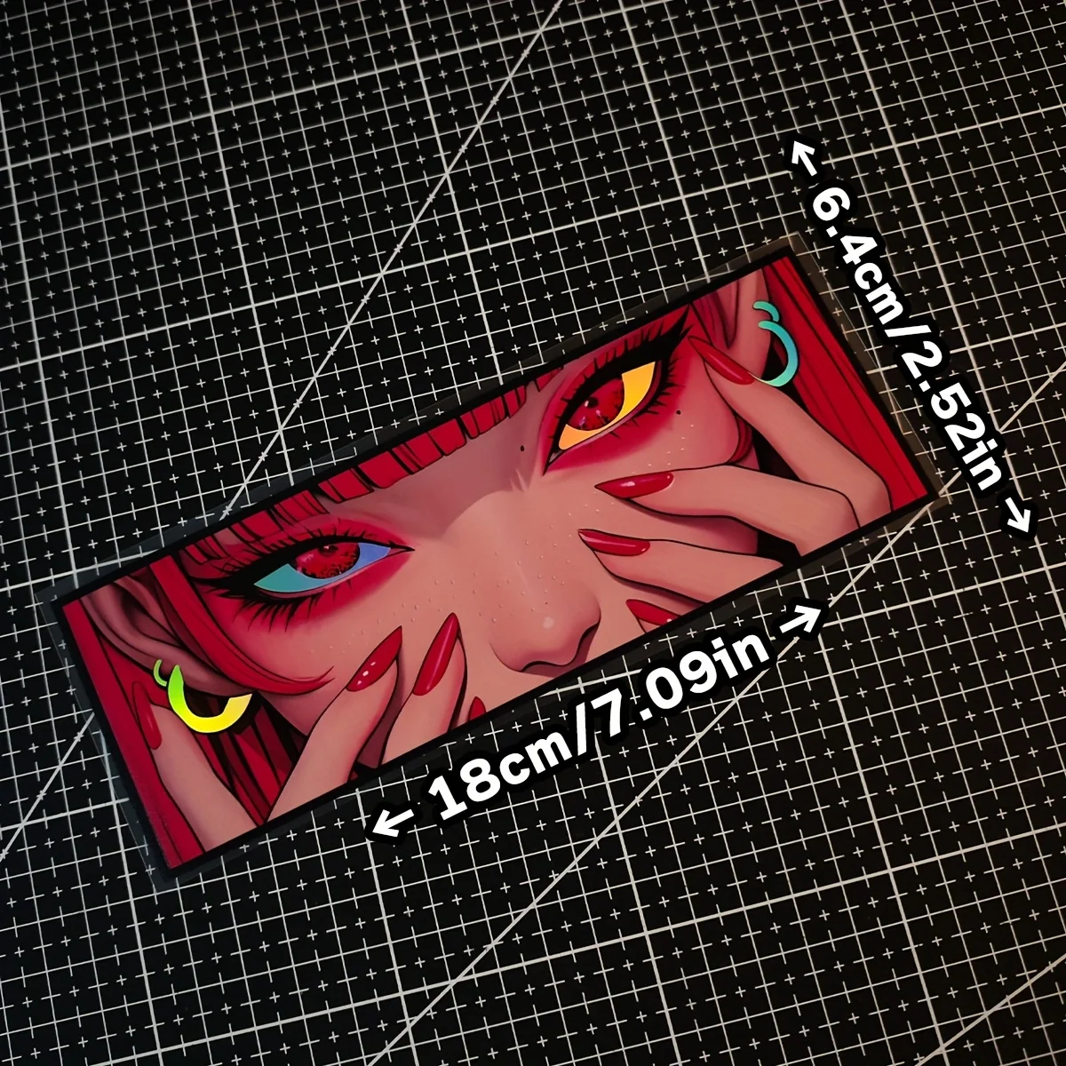 Scratch Resistant Decals for Cars, Motorcycles Vibrant Holographic Anime Peek Eyes Car Decals Decorative Stickers