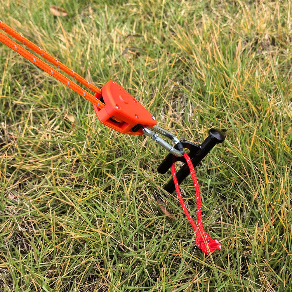4mm*4m Campingzelt-Spannseil mit Ratsche, Spannvorrichtung, Markisen-Haken, Baldachin-Schnalle, Seilspanner-Werkzeug – Detail 3