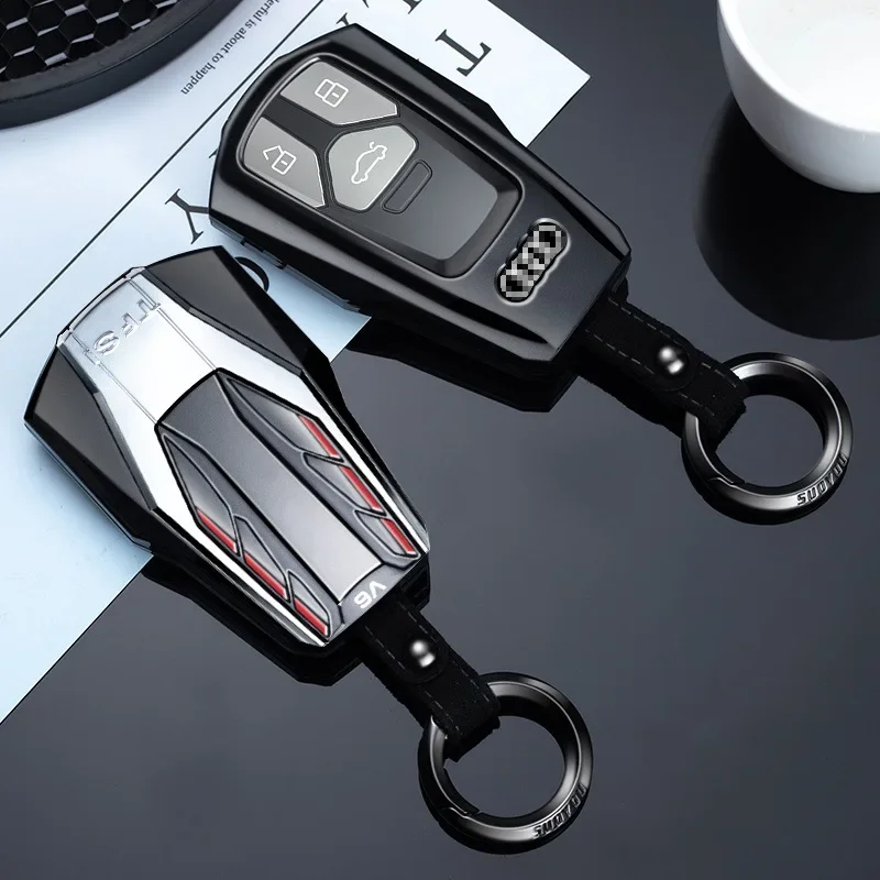 Car Key Shell For Audi A6 A4 A5 A7 A8 S7 B9 Q5 Q7 TT S 4M 8S line Car Key Bag Holder Cover Protection Case Keychain Accessories