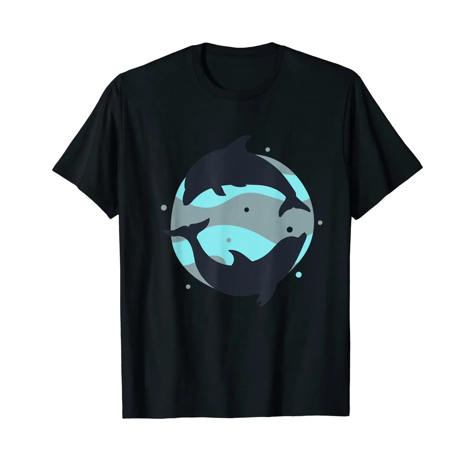 Dolphin Sea Life Save the Ocean Marine Cute T Shirt black vintage Washed Casual Versatile homme Unisex designer clothes graphic