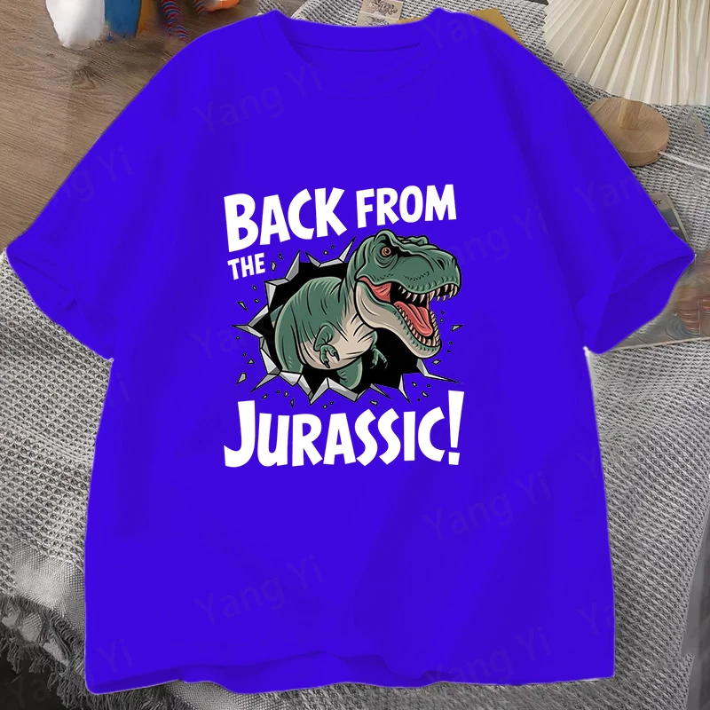 10 Colors Men Women Fashion Short Sleeve Tee Shirt Back from the Jurassic Print T Shirt Casual Loose Summer Cool Dinosaur Top