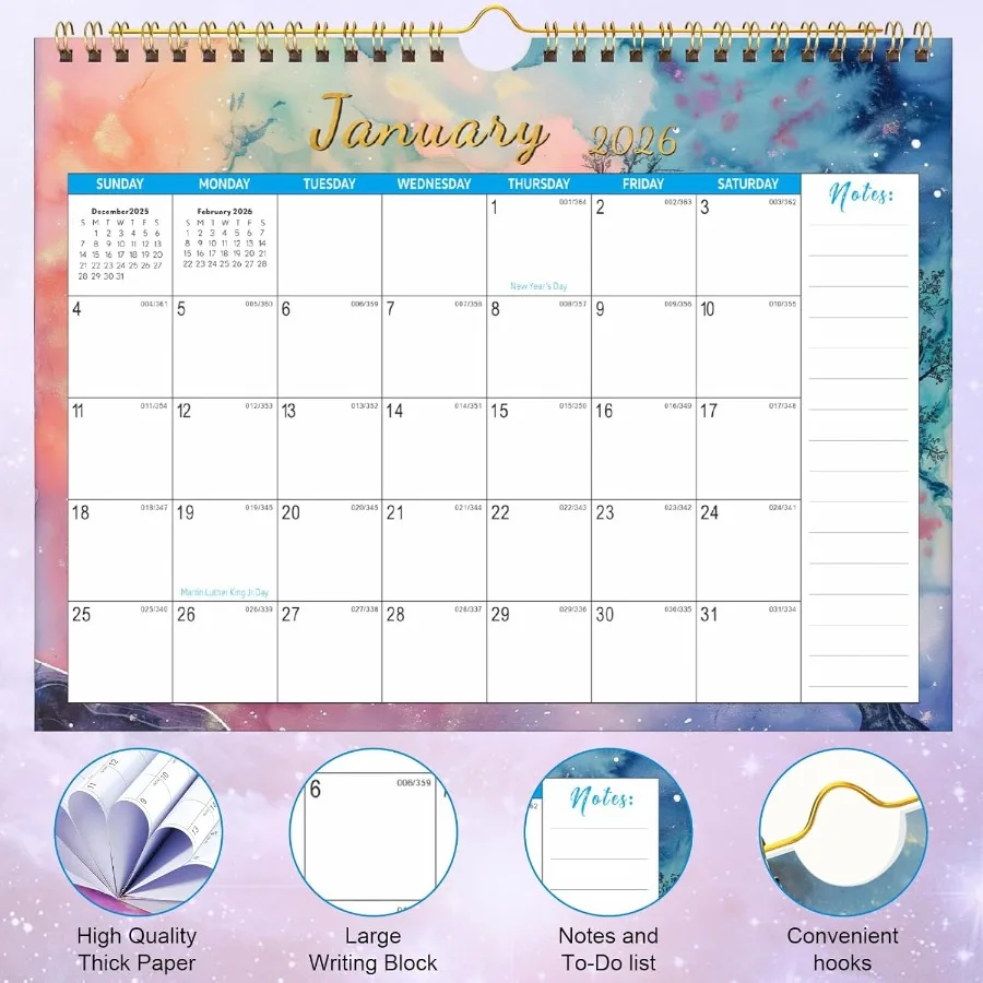 2026 تقويم الحائط 18 تقويم الحائط الشهري لسطح المكتب 20252026 يوليو 2025 إلى ديسمبر 2026 11 "x 8.5" مخطط جدار الثلاجة المغناطيسي لـ