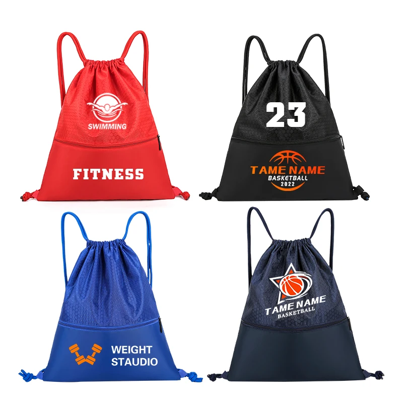 Custom Drawstring Backpack Outdoor Waterproof Football Bag personnality custom Training basketball bag Sport Gym Bag Print Logo