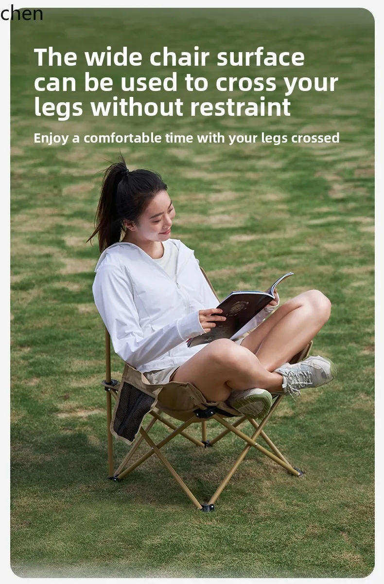 

LXC Folding Chair Stool Carbon Steel Small Folding Chair Outdoor Camping Fishing Sketching Wide Comfortable Portable