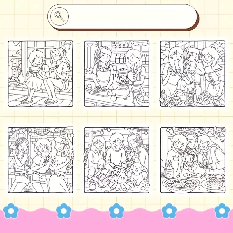 28 Pages Girls Theme Coloring Book Coloring Book, Valentine's Day Gifting, Birthday Party Gift, Drawing Supplies, Christmas