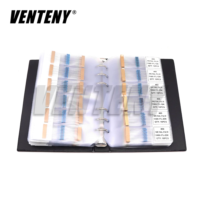 0.25W 122/130/140/158Values 1R~10M Ohm 1/4W 1% Metal Film Resistor Assorted Kit Resistance Pack Sample Book