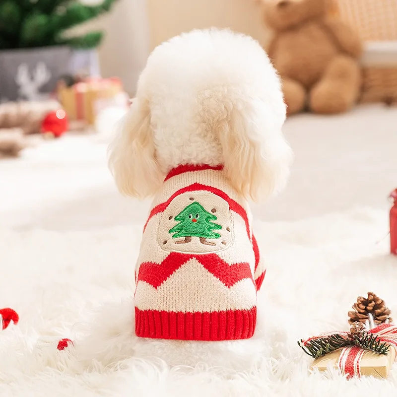 Classic Snowman Dog Clothes Winter Warm Sweater Puppy Cute Knit Teddy Christmas Clothes Pet Pullover XS-XL