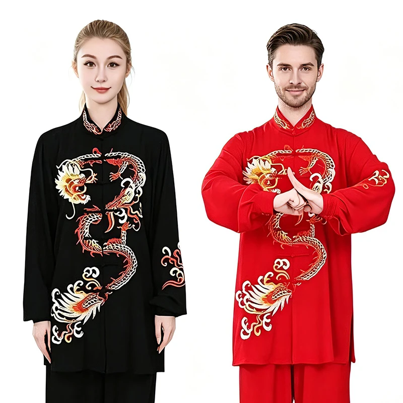 New Arrival Fashion Men Women Chinese Style Tai Chi Clothing Embroidery Kung Fu Suits Spring Autumn Martial Arts Costume Sets