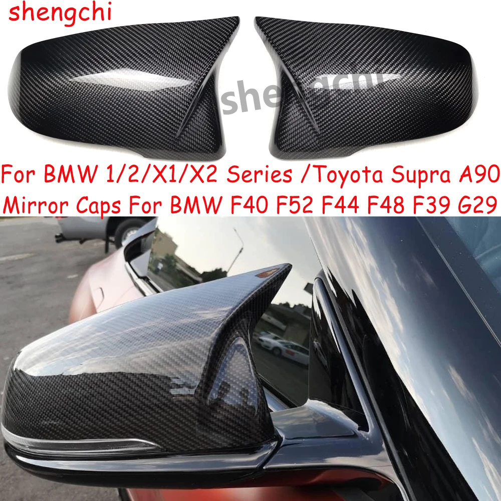 for BMW 1 2 X1 X2 Z4 Series F40 F52 F44 F48 F49 F39 G29 Toyota Supra A90 Carbon Fiber Side Door Replacement Mirror Cover Caps