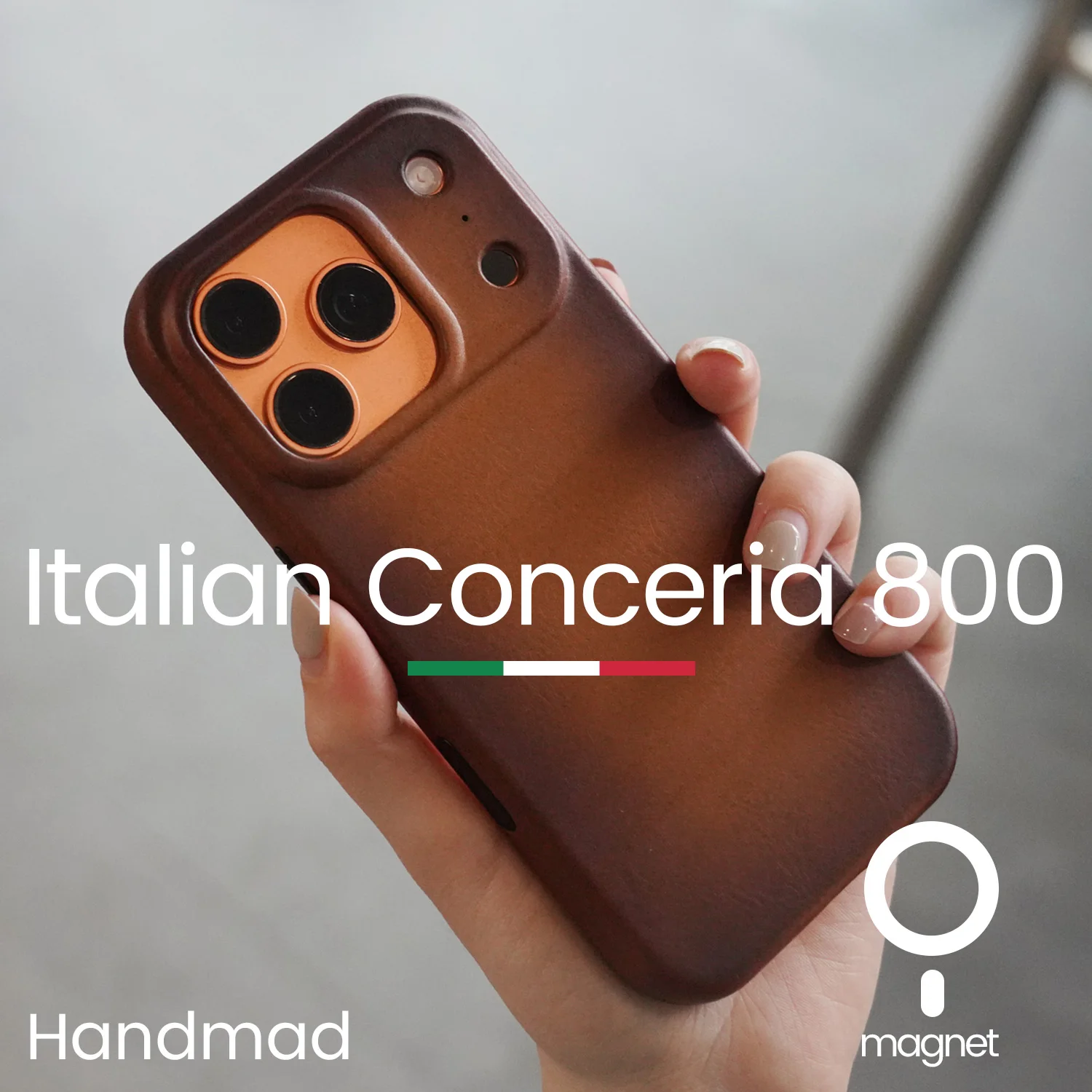 

Итальянский чехол из натуральной кожи ручной работы для iPhone 17, 16, 15 Pro Max, магнитный роскошный деловой чехол из коровьей кожи в стиле ретро