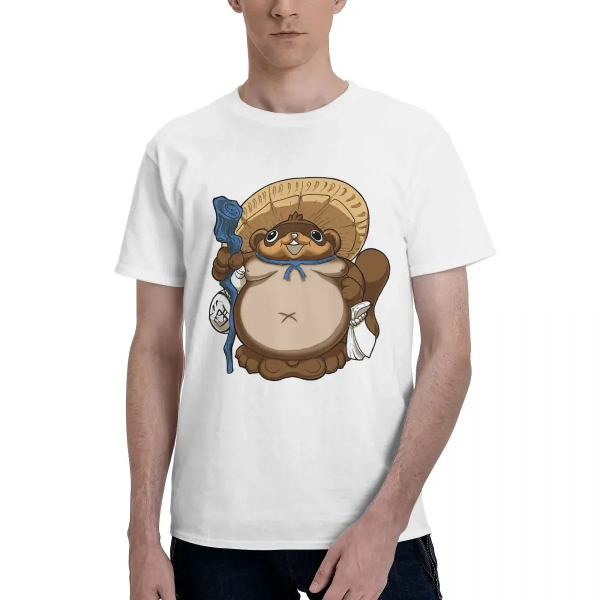 100% Cotton Tenuki Tanuki T-shirt Unisex Funny Oversized T Shirt Men crew Neck Summer Shirts Tops S-6XL