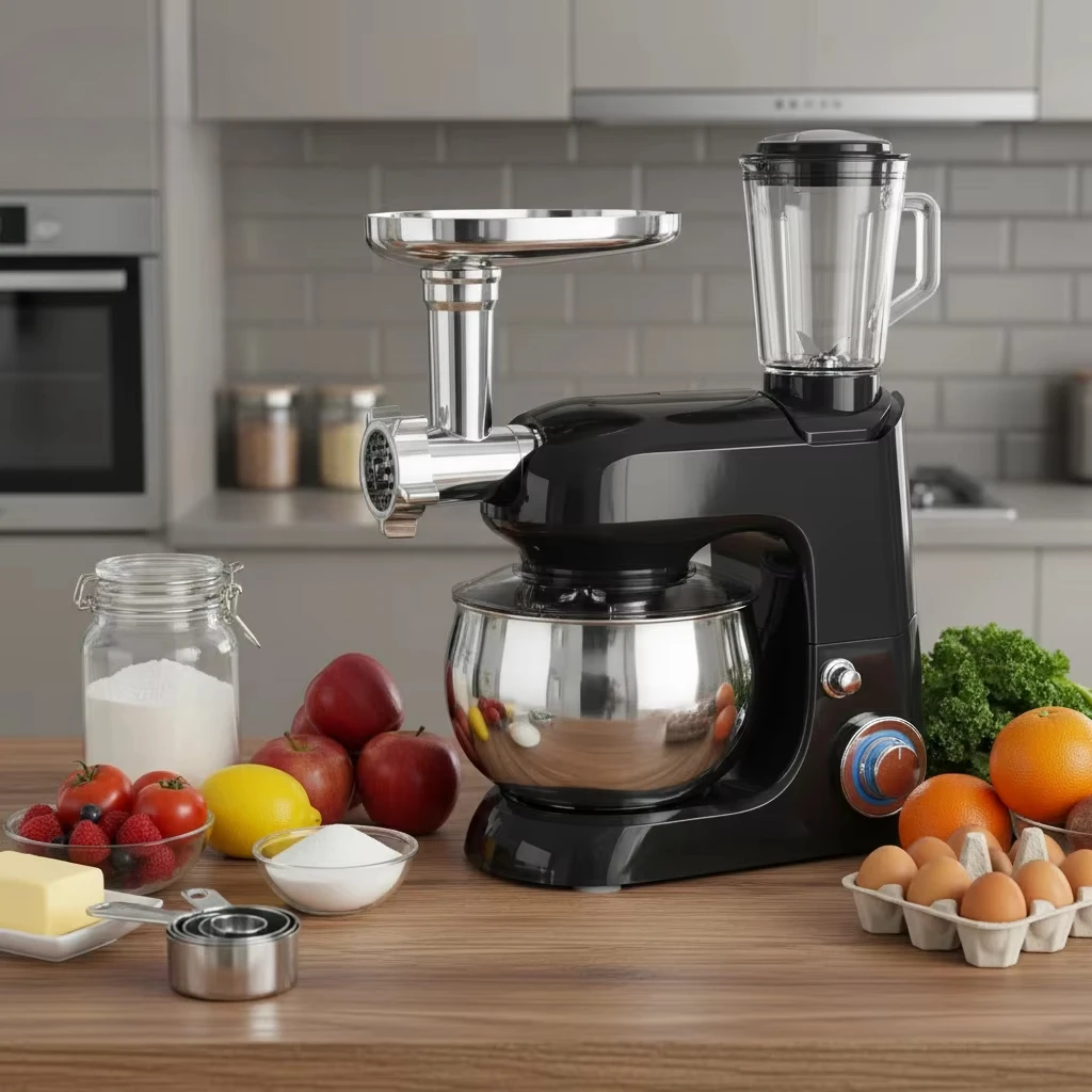Planetary 3-in-1 Electric Dough Mixer Custom Color 1300W Stand Mixer LCD Display 5L Stainless Steel Bowl Fully Copper