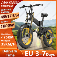 Lankeleisi X3000PLUS E-Bike 1000W 48V17.5ah Samsung Battery Electric Bicycle Aldult 20*4 Inch Fat Tire All Terrain Electric Bike